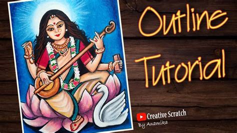 Saraswati Maa Drawing Easy And Beautiful How To Make Maa Saraswati