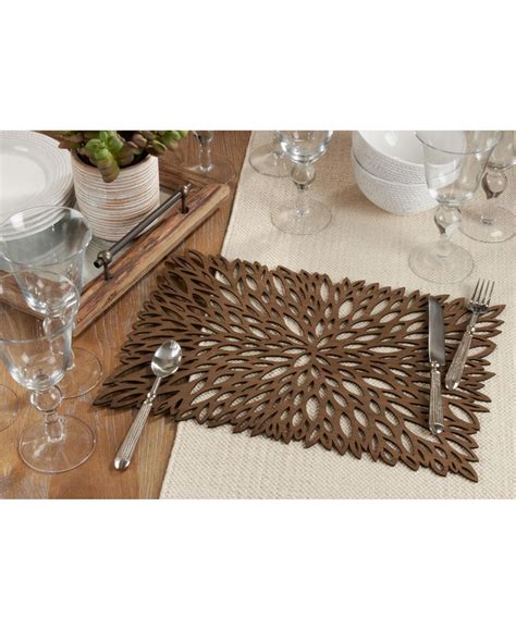 Saro Lifestyle Laser Cut Placemat Set Of 4 Macys Laser Cut Wood