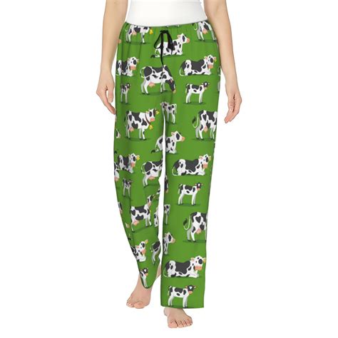 Daiia Cows With Calfs Green Women S Sleep Pant With Pockets And