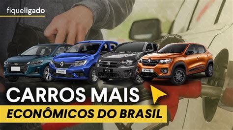 Os 10 CARROS populares MAIS ECONÔMICOS do Brasil em 2021 segundo o