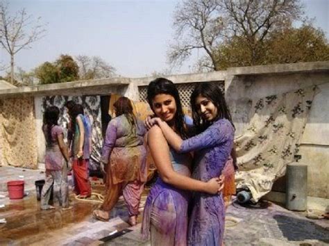 Indian Beauties Desi Girls Playing Holi