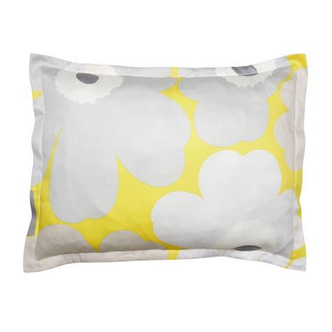 Marimekko Unikko Grey Yellow Pillow Sham Marimekko Grey Yellow