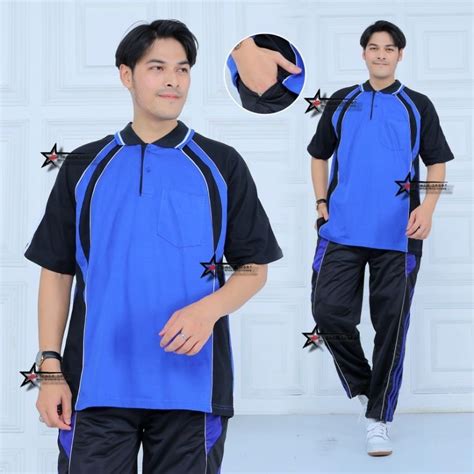 Jual One Set Baju Olahraga Lengan Pendek Pria Pakai Saku Setelan Kaos