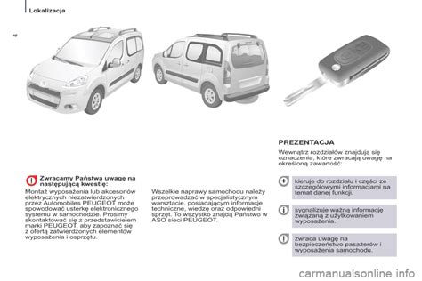 Peugeot Partner Tepee Instrukcja Obs Ugi In Polish Pages