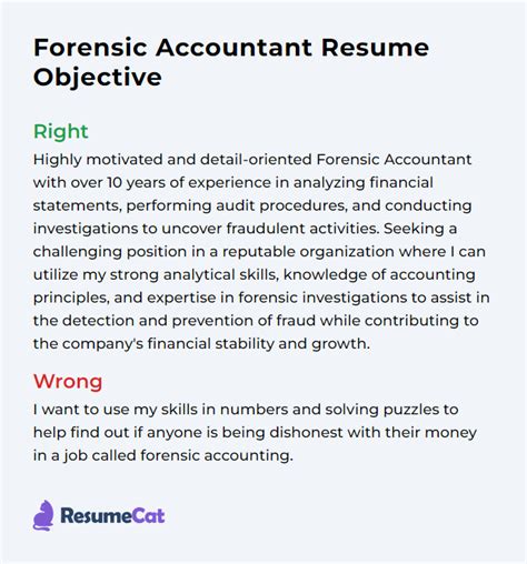 Top 17 Forensic Accountant Resume Objective Examples