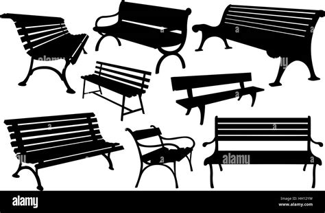 Set Of Benches Isolated Stock Vector Image And Art Alamy