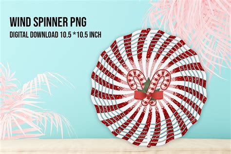 Christmas Wind Spinner Candy Cane Spiral Graphic By Join29design