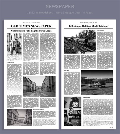 Blank Old Newspaper Template - Word | Google Docs - Highfile