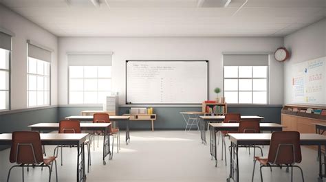 Premium AI Image | Empty modern clean white classroom