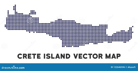 Mapa Da Ilha Da Creta De Pixelated Ilustração Do Vetor Ilustração De