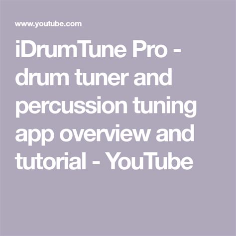 iDrumTune Pro - drum tuner and percussion tuning app overview and tutorial - YouTube | Learn ...