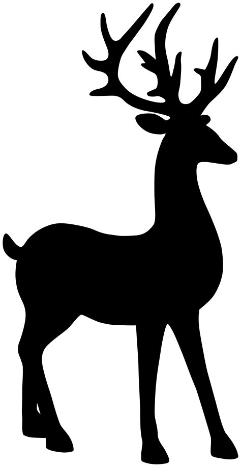 Reindeer Silhouette Animal Free Black White Clipart - Reindeer - Clip ...