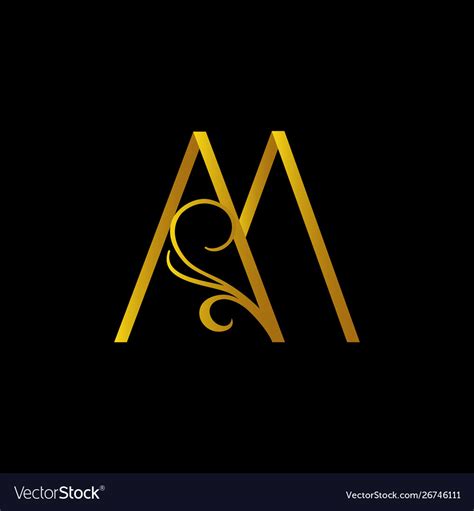 Luxury Gold Letter M Logos A Modern Triangle Logo Vector Image