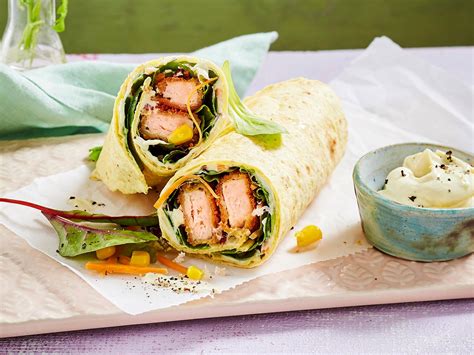 Crispy Lachs Im Wrap Mantel Rezept Lecker