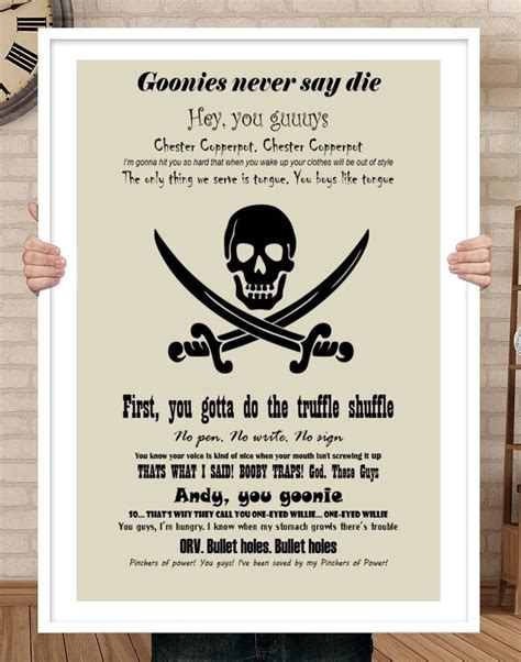 The Goonies Poster Movie Quotes Poster Art Home Decor | Etsy