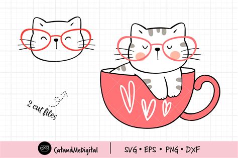 Cute Cat Valentine Svg Graphic By Catandme · Creative Fabrica