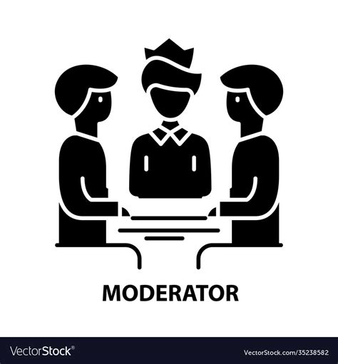 Moderator Icon Black Sign With Editable Royalty Free Vector