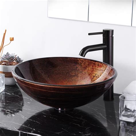 Sink Bowl Basin Spa Modern Bathroom Round Artistic Tempered Glass Vessel Vanity Ebay