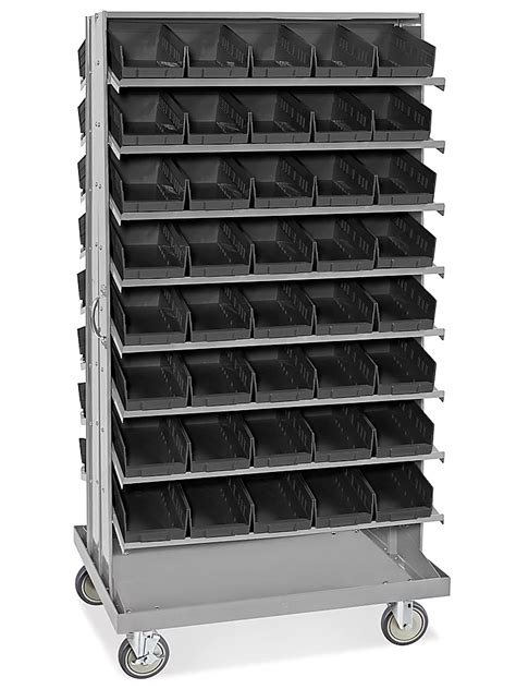 Mobile Gravity Shelf Bin Organizer 7 X 12 X 4 Black Bins H 3897bl