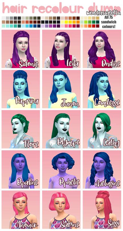 Wondercarlotta Hair Recolor Dump Theolivesparrowsims On Tumblr