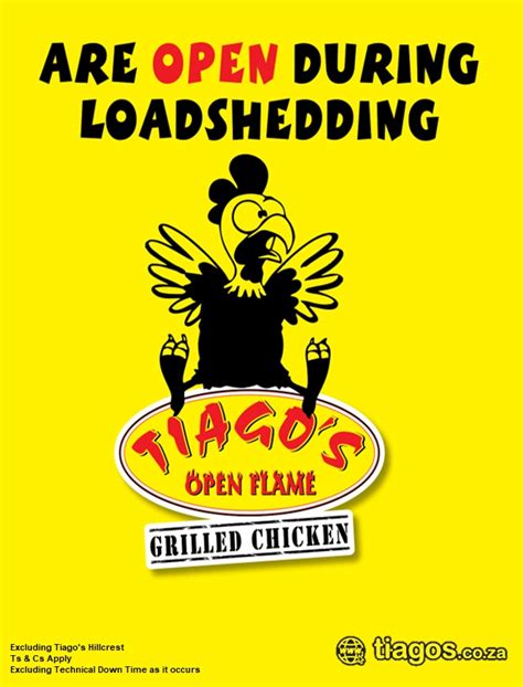 Open For Loadshedding Tiago S Open Flame Grilled Chicken