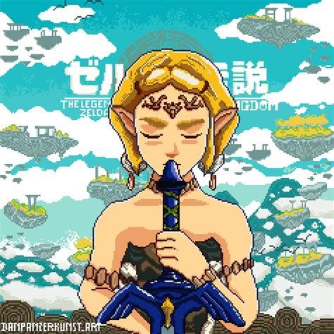 Princess Zelda Pixel Art Ztotk Tribute By Danpanzerkunst Pixel