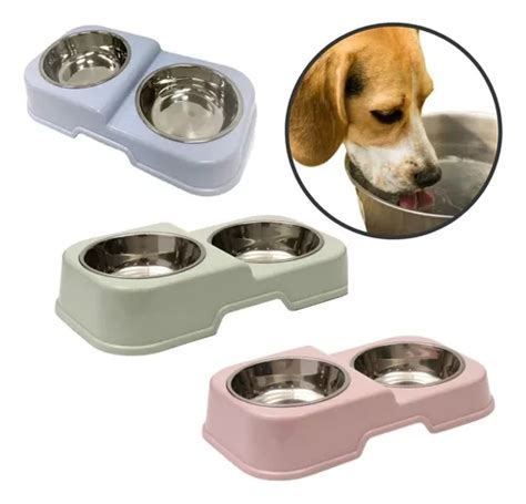 Comedouro E Bebedouro Duplo Pet Tigela Inox Cães E Gatos Med MercadoLivre