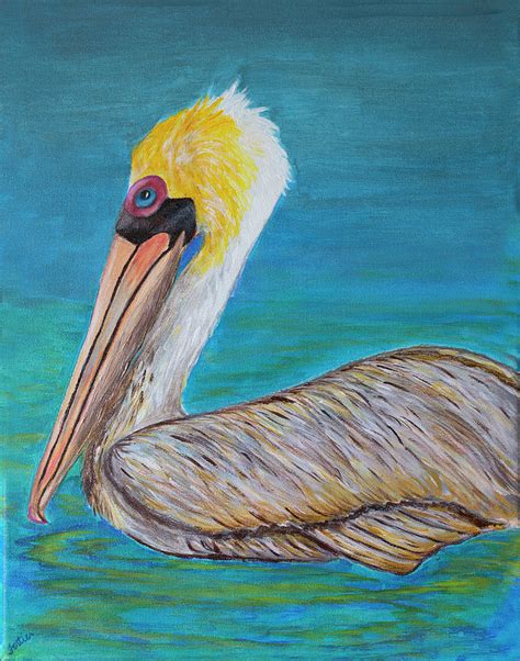 A Brown Pelican Painting By Linda Fortier Fine Art America