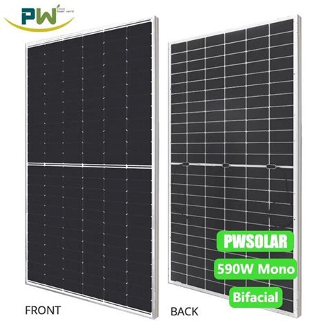 W Bifacial Double Glass Mono Solar Panel Pv Module Mm Half Cell