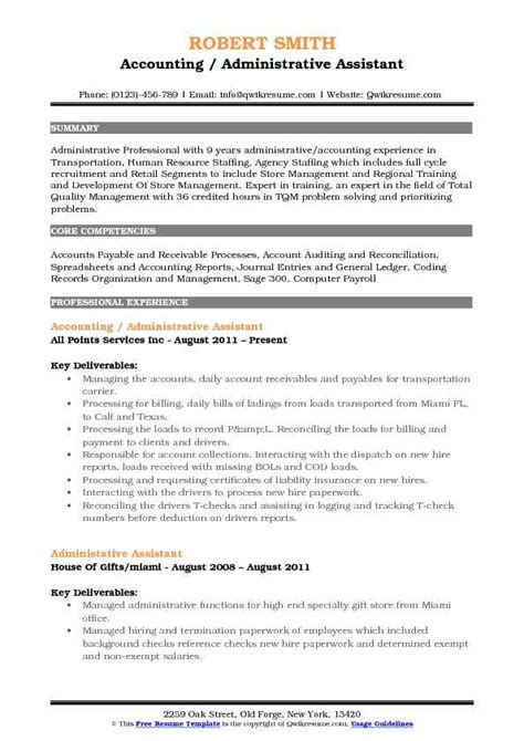 10 Accounting Administrative Assistant Resume Samples And Templates For 2025