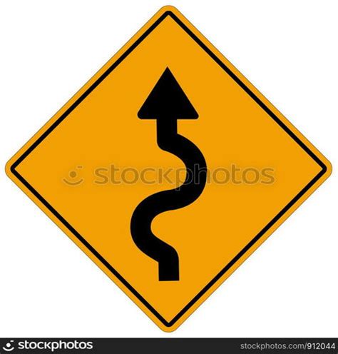 winding road sign on white background. flat style. winding road symbol. — Stockphotos.com