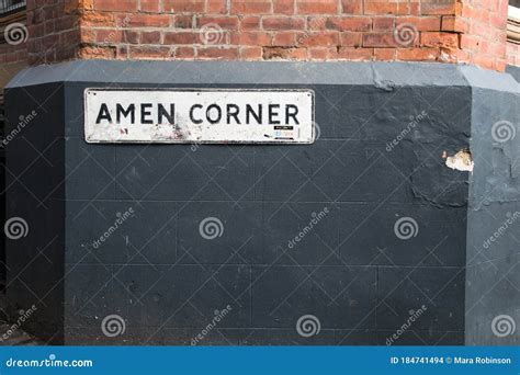 Amen Corner Street Sign on a Wall Editorial Stock Image - Image of ...