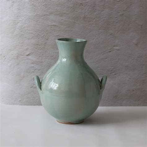 Mediterranean Inspired Vase Made From A Stoneware Clay And Fired To