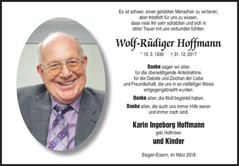 Traueranzeigen von Wolf Rüdiger Hoffmann 57trauer de