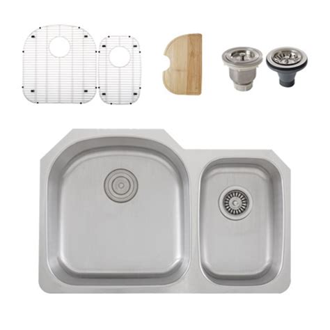 Ticor S105D Undermount Stainless Steel Double Bowl Kitchen Sink