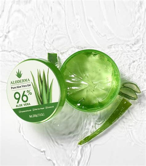 ALODERMA Gel orgánico de aloe vera puro hecho con 96 de aloe vera