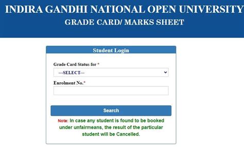 Ignou Grade Card Ug Pg Result Exam Pattern Marking Scheme