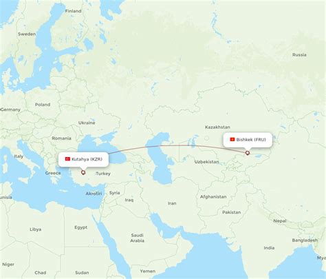 All Flight Routes From Kutahya To Bishkek Kzr To Fru Flight Routes