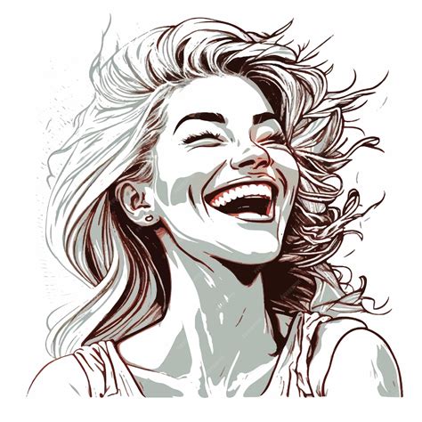 Premium Vector Illustration Of Young Woman Laughing Happily