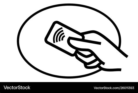 Contactless payment credit card and hand tap logo Vector Image