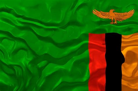 Fondo De La Bandera Nacional De Zambia Con La Bandera De Zambia Foto