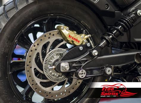 Free Spirits 4 Piston Rear Brake Caliper In Gold Kit For Indian Scout Without Abs 105001