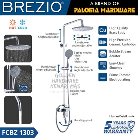 Jual BREZIO FCBZ 1303 SHOWER TIANG SET SHOWER MIXER MANDI PANAS DINGIN