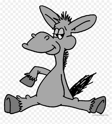 Cartoon Donkey Animal Free Black White Clipart Images  Donkey