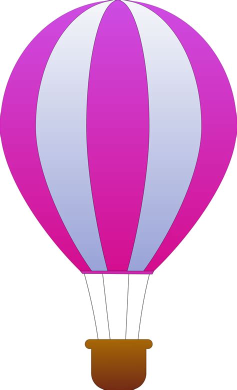 Clipart Vertical Striped Hot Air Balloons