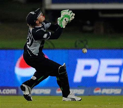 Brendon McCullum drops a top edge off Cameron White | ESPNcricinfo.com