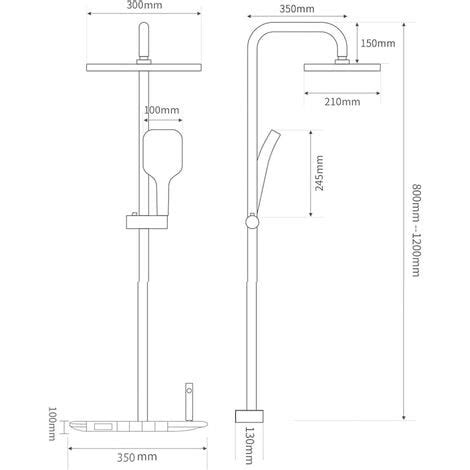 Sistema Doccia Termostatico Colonna Doccia Miscelatore Altezza