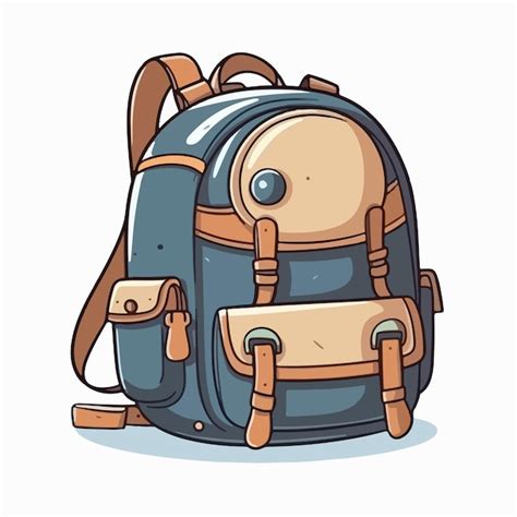 Premium Vector | Cute backpack flat vector illustration cute backpack ...