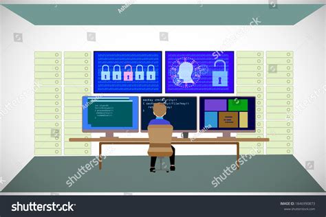 Concept Penetration Testing Vector Illustration Developer Stock Vector