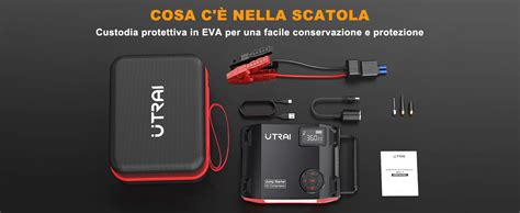 UTRAI Avviatore Di Emergenza 27000mAh 6 In 1 5000A Jump Starter